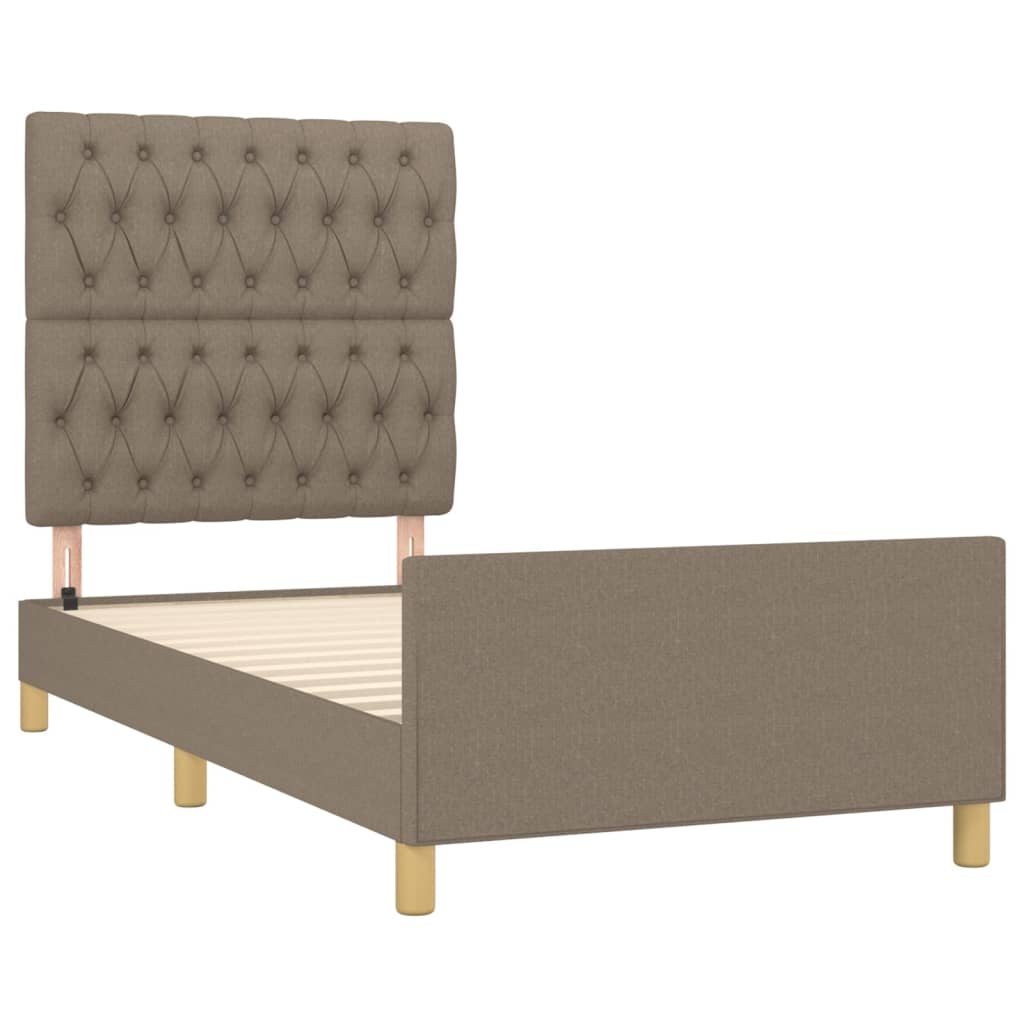 Cadre de lit sans matelas taupe 100x200 cm tissu - XIOS