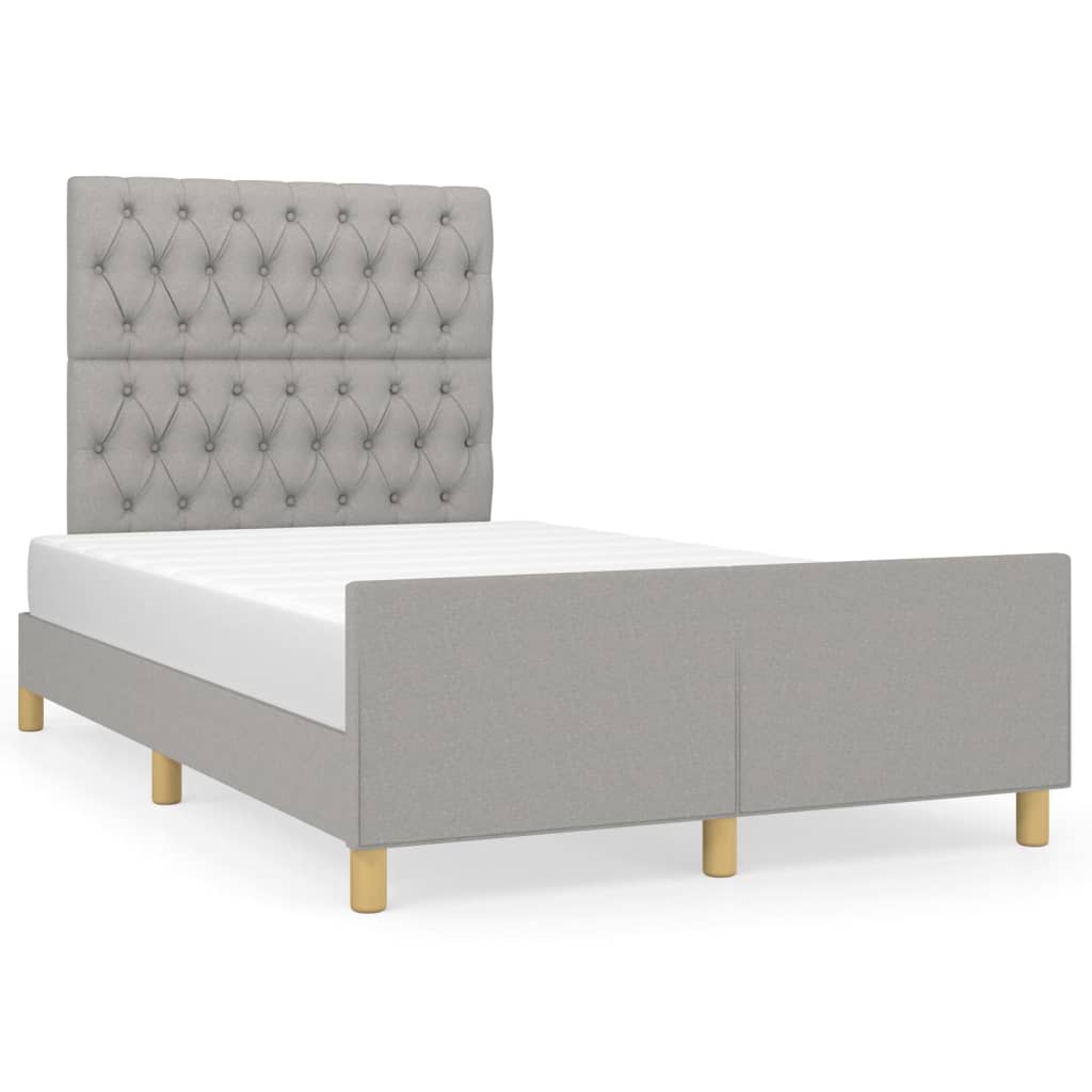 Cadre de lit sans matelas gris clair 120x200 cm tissu - XIOS
