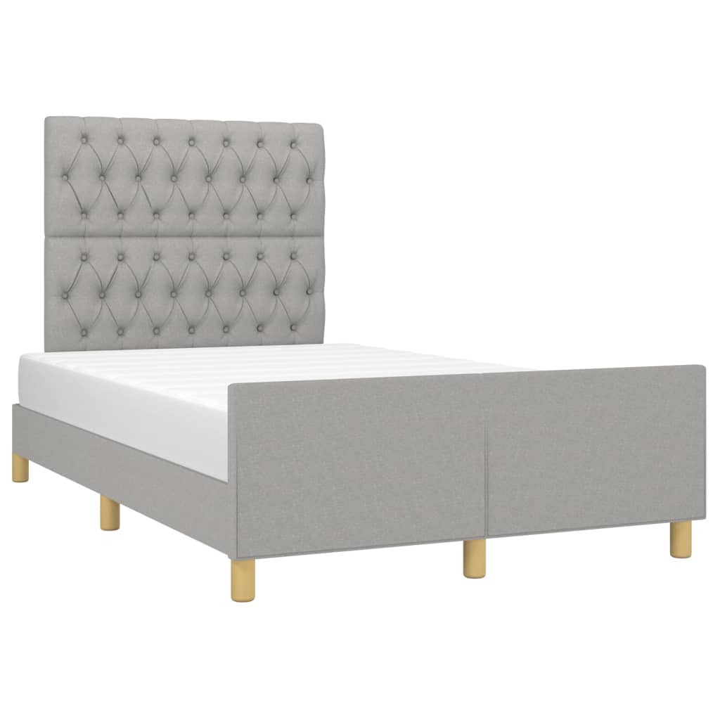 Cadre de lit sans matelas gris clair 120x200 cm tissu - XIOS