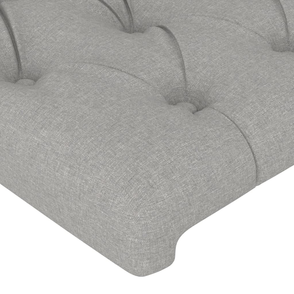 Cadre de lit sans matelas gris clair 140x190 cm tissu - XIOS