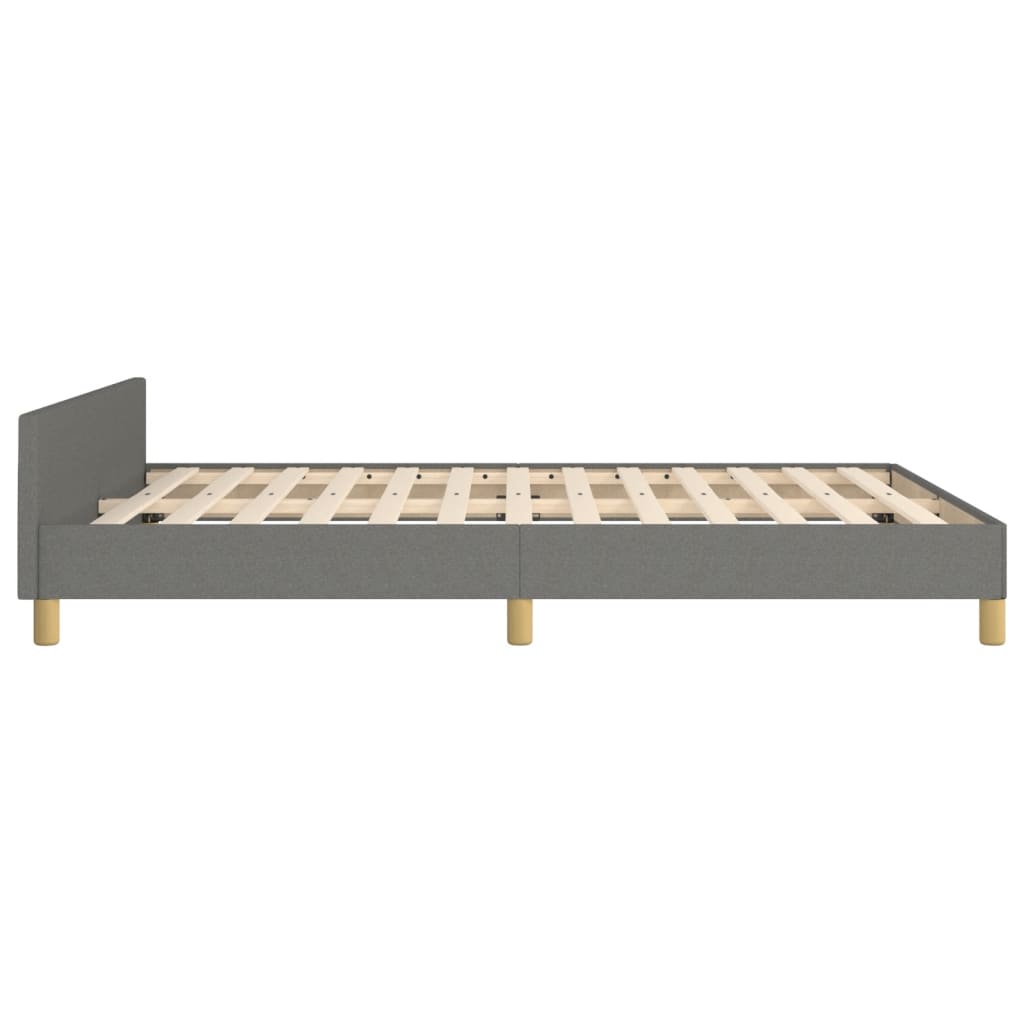 Cadre de lit sans matelas gris foncé 140x190 cm tissu - XIOS