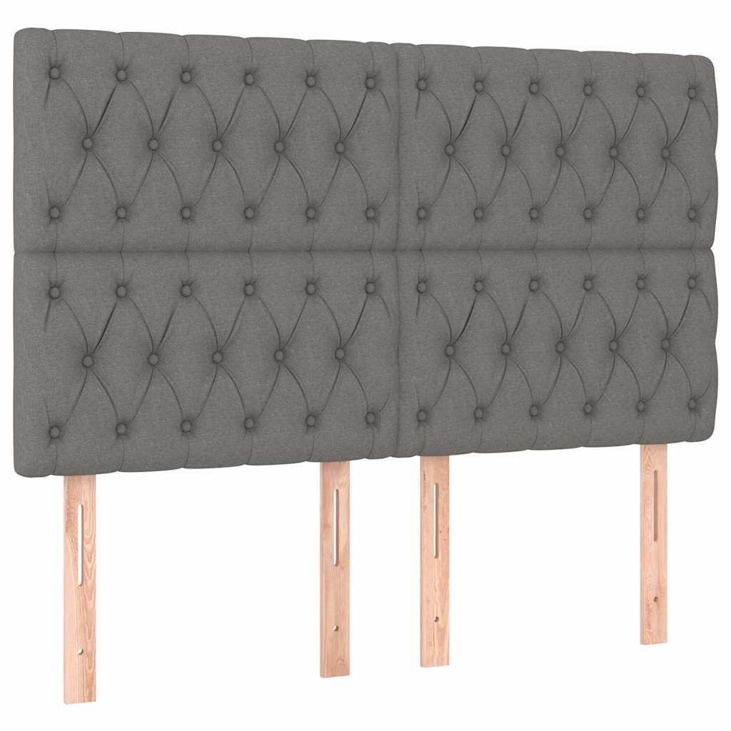 Cadre de lit sans matelas gris foncé 140x190 cm tissu - XIOS
