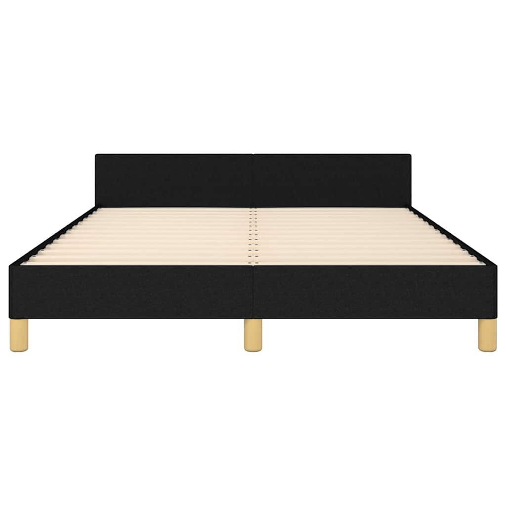 Cadre de lit sans matelas noir 140x190 cm tissu - XIOS