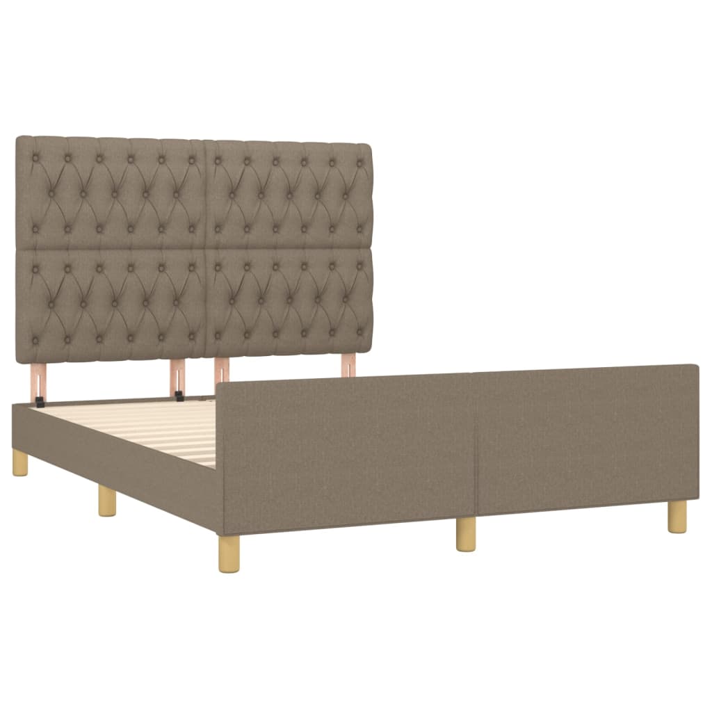 Cadre de lit sans matelas taupe 140x190 cm tissu - XIOS