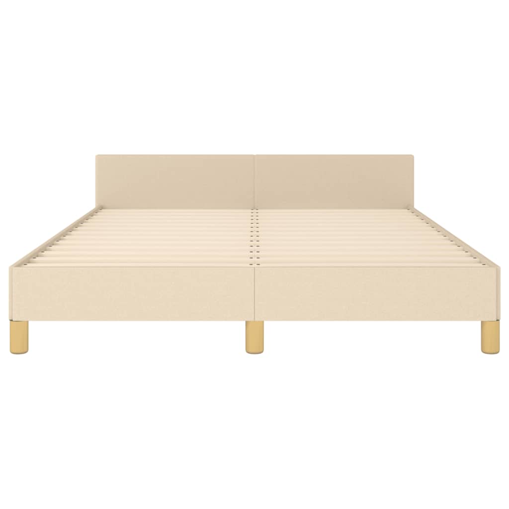 Cadre de lit sans matelas crème 140x190 cm tissu - XIOS