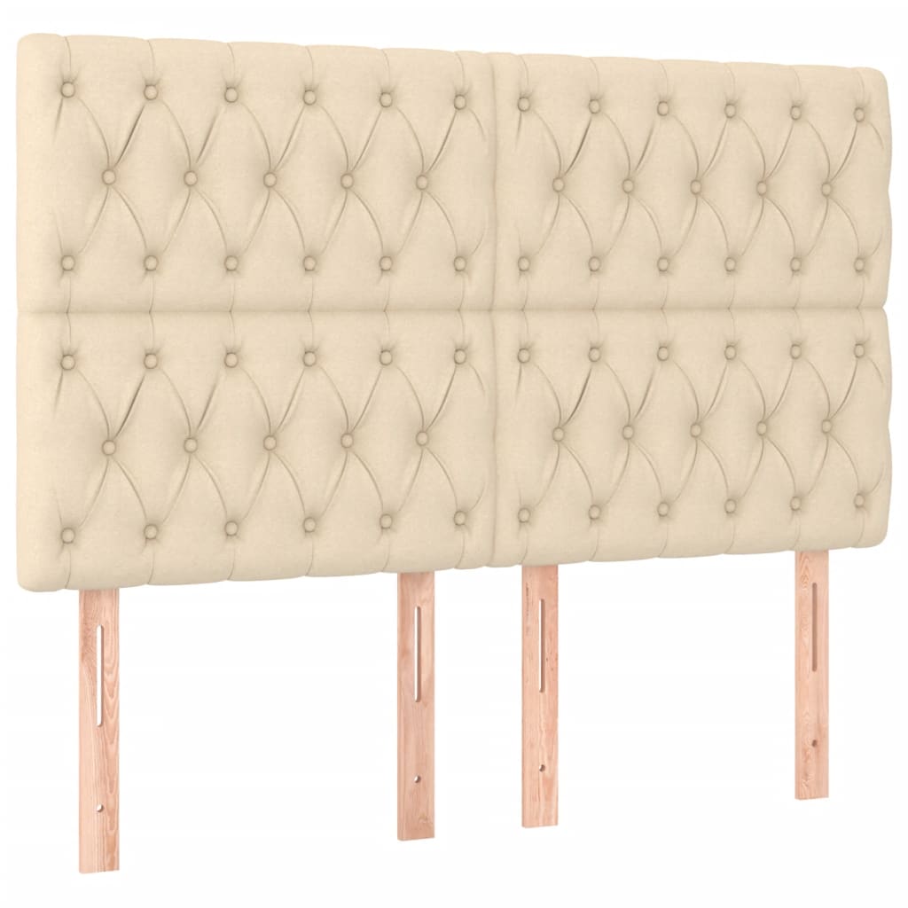 Cadre de lit sans matelas crème 140x190 cm tissu - XIOS