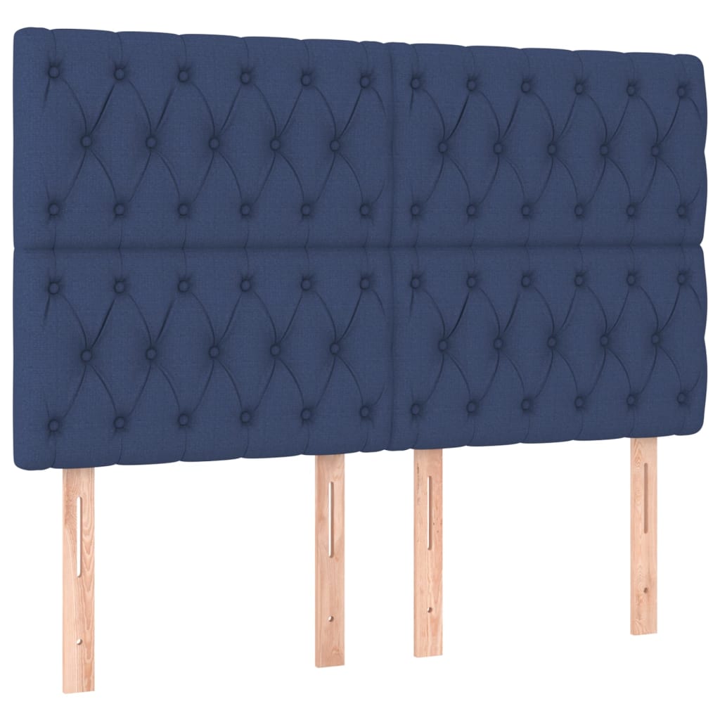 Cadre de lit sans matelas bleu 140x190 cm tissu - XIOS