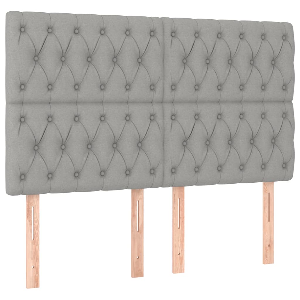 Cadre de lit sans matelas gris clair 140x200 cm tissu - XIOS