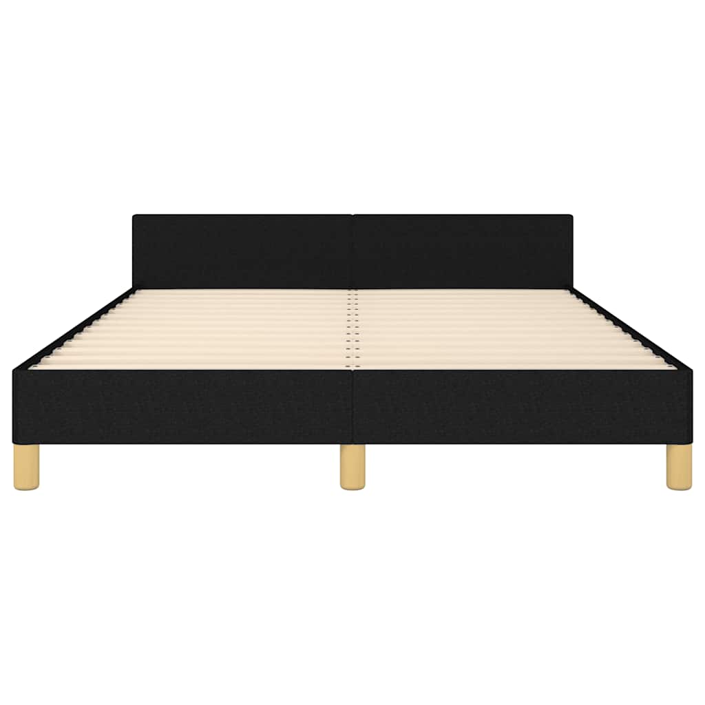 Cadre de lit sans matelas noir 140x200 cm tissu - XIOS