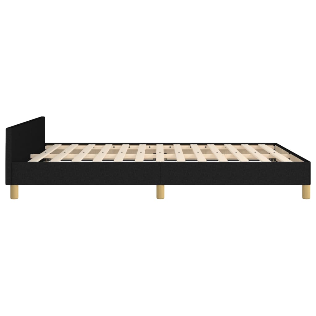 Cadre de lit sans matelas noir 140x200 cm tissu - XIOS