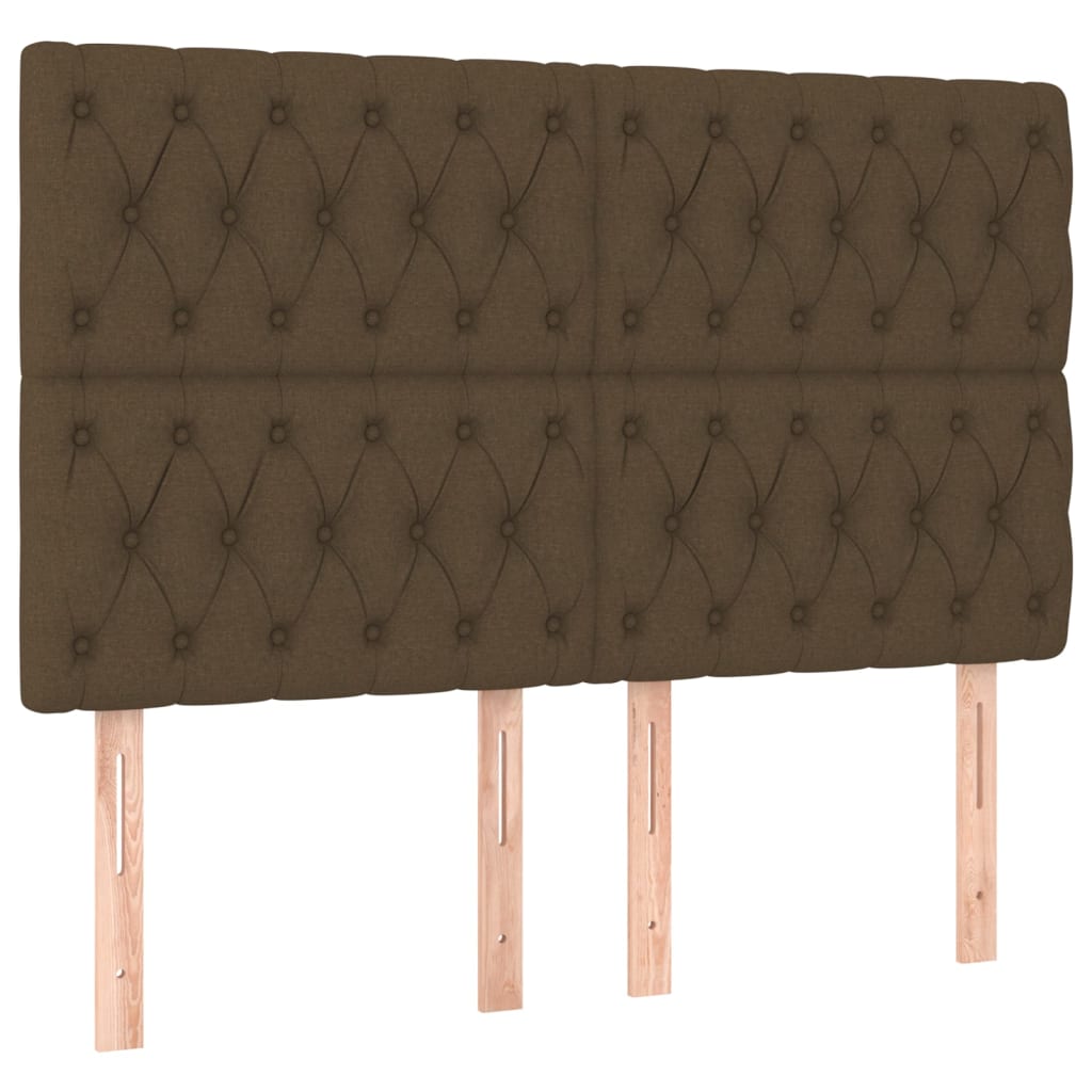 Cadre de lit sans matelas marron foncé 140x200 cm tissu - XIOS