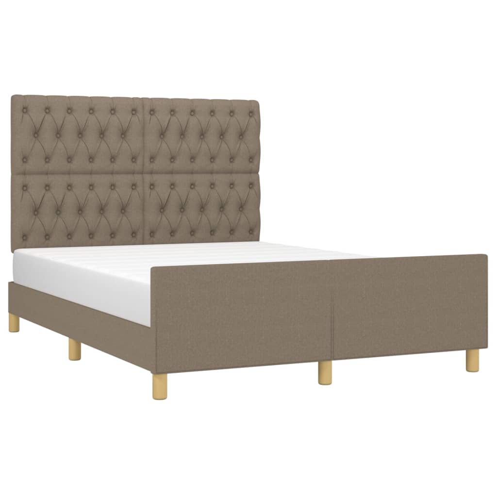 Cadre de lit sans matelas taupe 140x200 cm tissu - XIOS