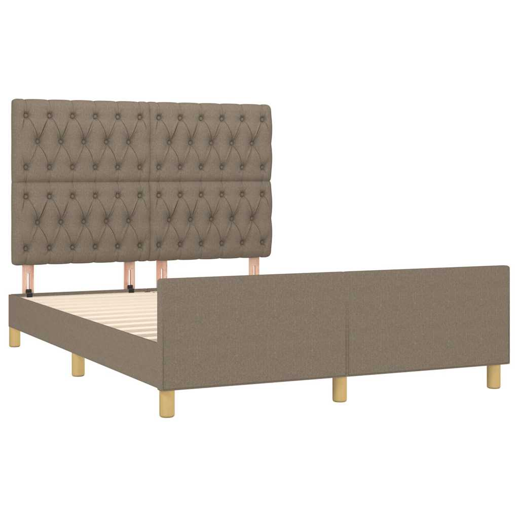 Cadre de lit sans matelas taupe 140x200 cm tissu