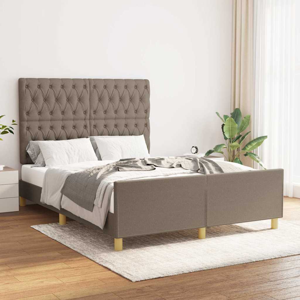 Cadre de lit sans matelas taupe 140x200 cm tissu