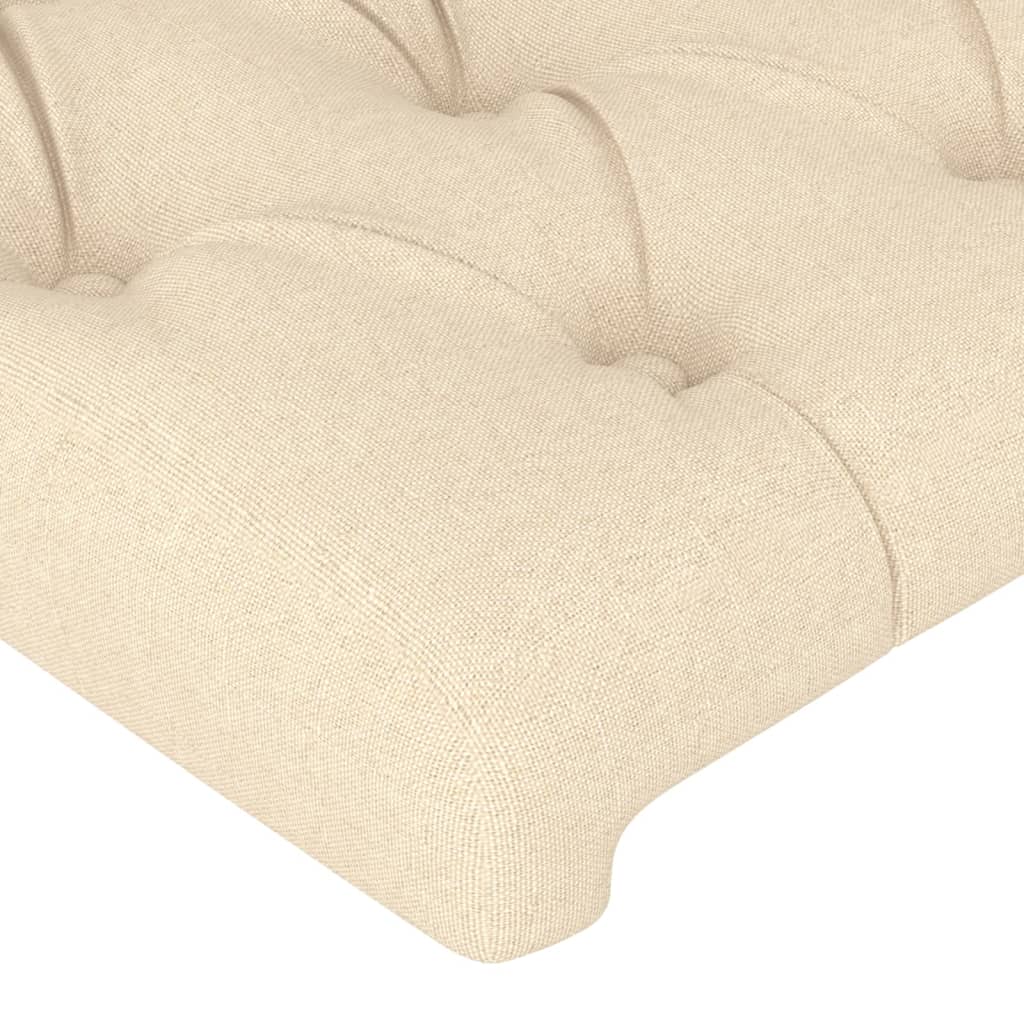 Cadre de lit sans matelas crème 140x200 cm tissu - XIOS