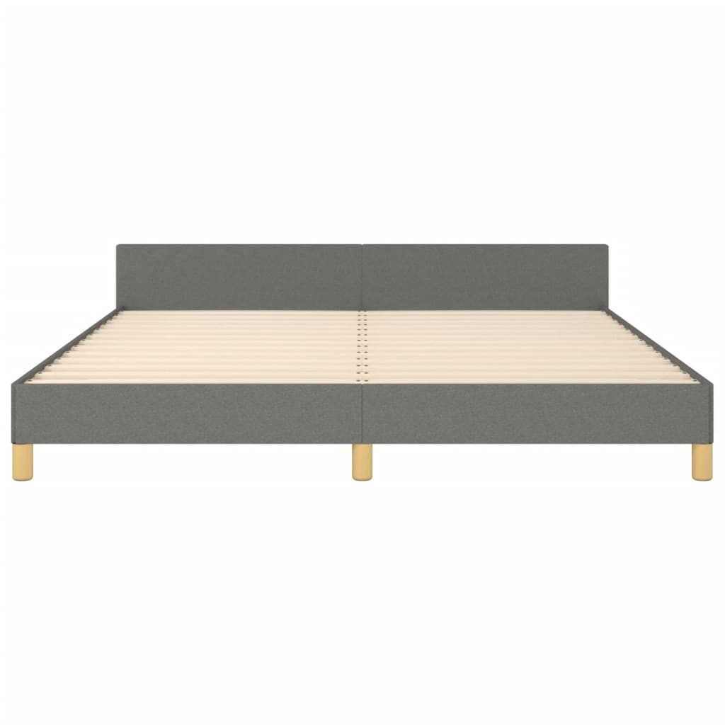 Cadre de lit sans matelas gris foncé 160x200 cm tissu - XIOS