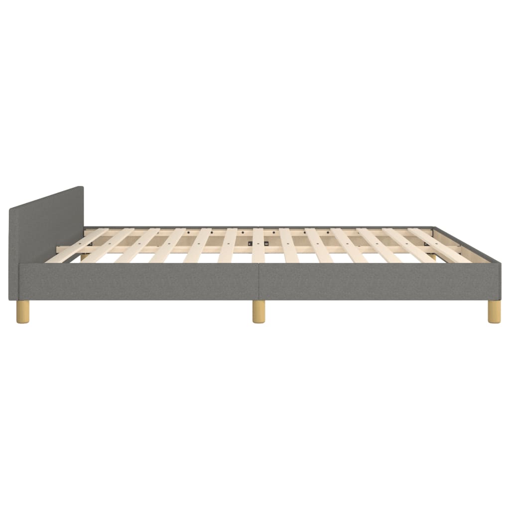 Cadre de lit sans matelas gris foncé 160x200 cm tissu - XIOS