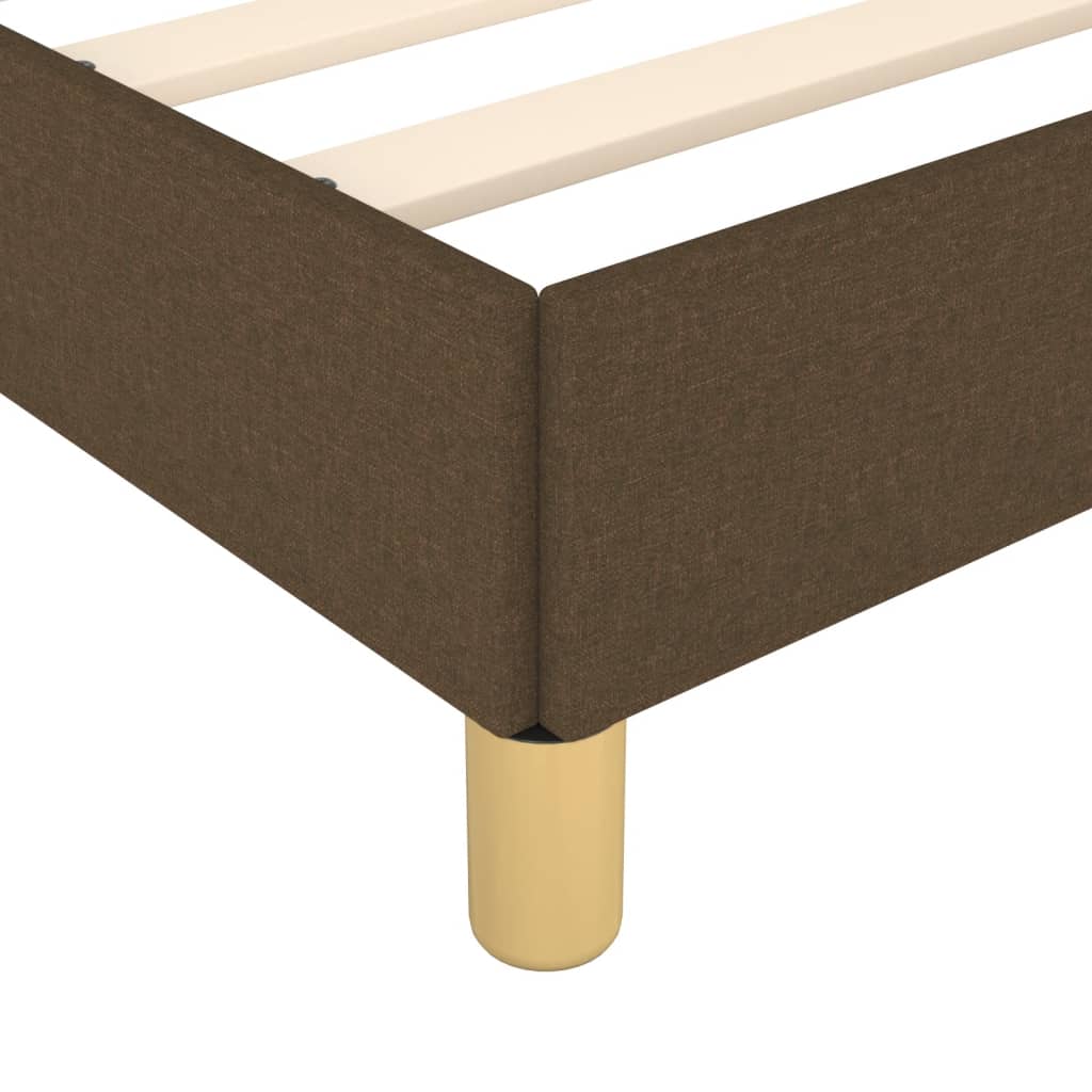 Cadre de lit sans matelas marron foncé 160x200 cm tissu - XIOS