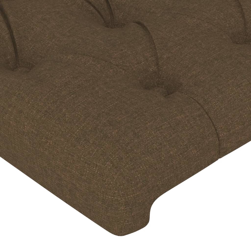 Cadre de lit sans matelas marron foncé 160x200 cm tissu - XIOS
