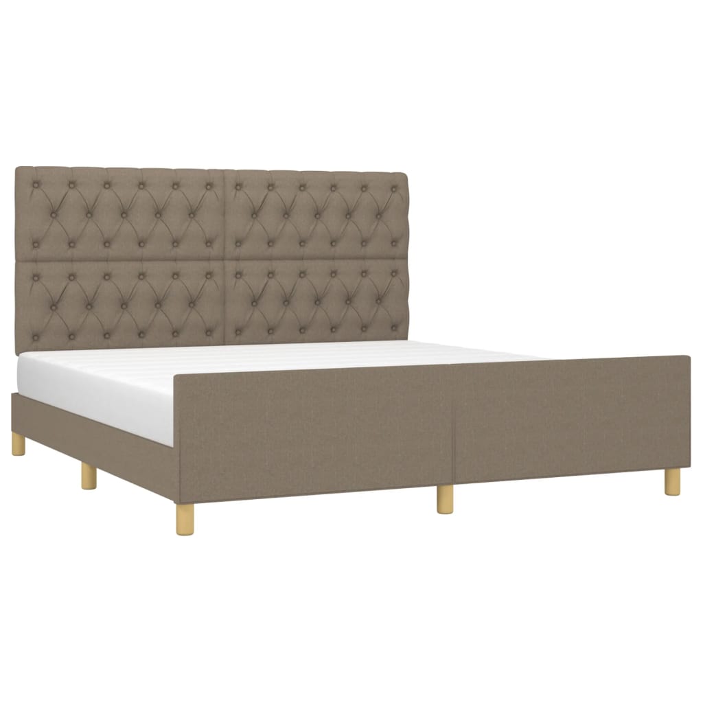 Cadre de lit sans matelas taupe 160x200 cm tissu - XIOS