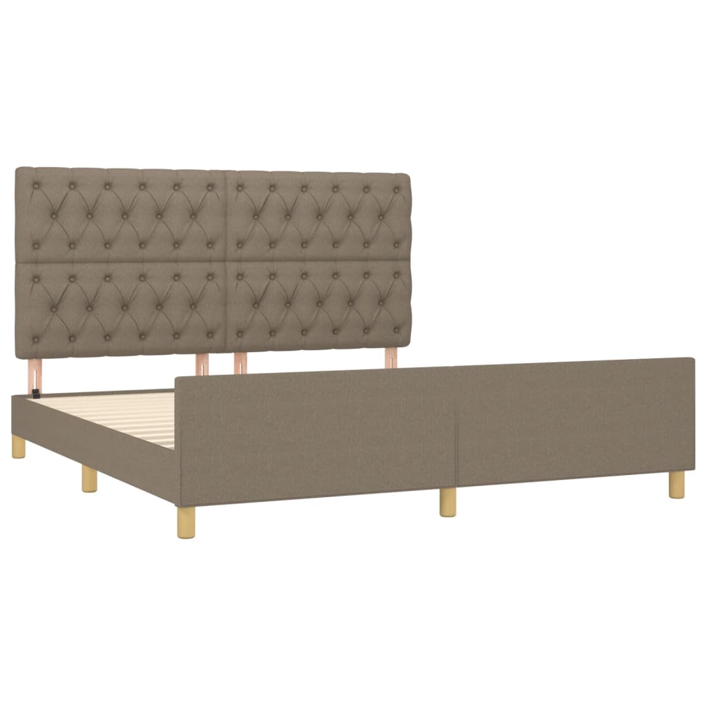 Cadre de lit sans matelas taupe 160x200 cm tissu - XIOS