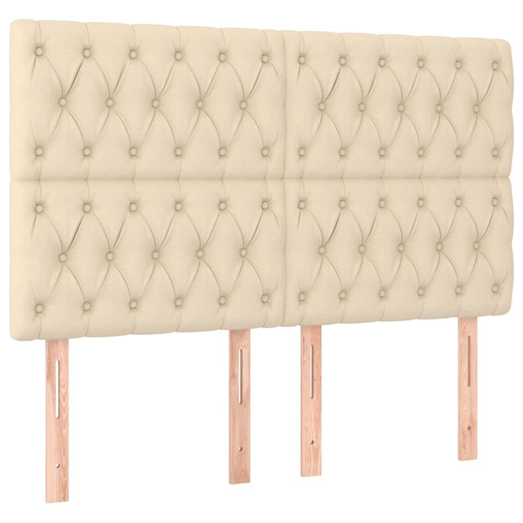 Cadre de lit sans matelas crème 160x200 cm tissu - XIOS