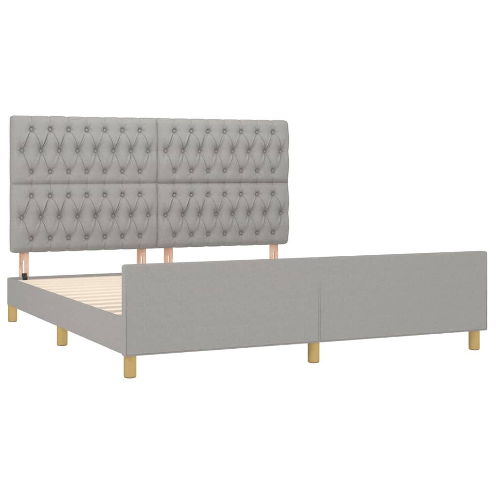 Cadre de lit sans matelas gris clair 180x200 cm tissu - XIOS
