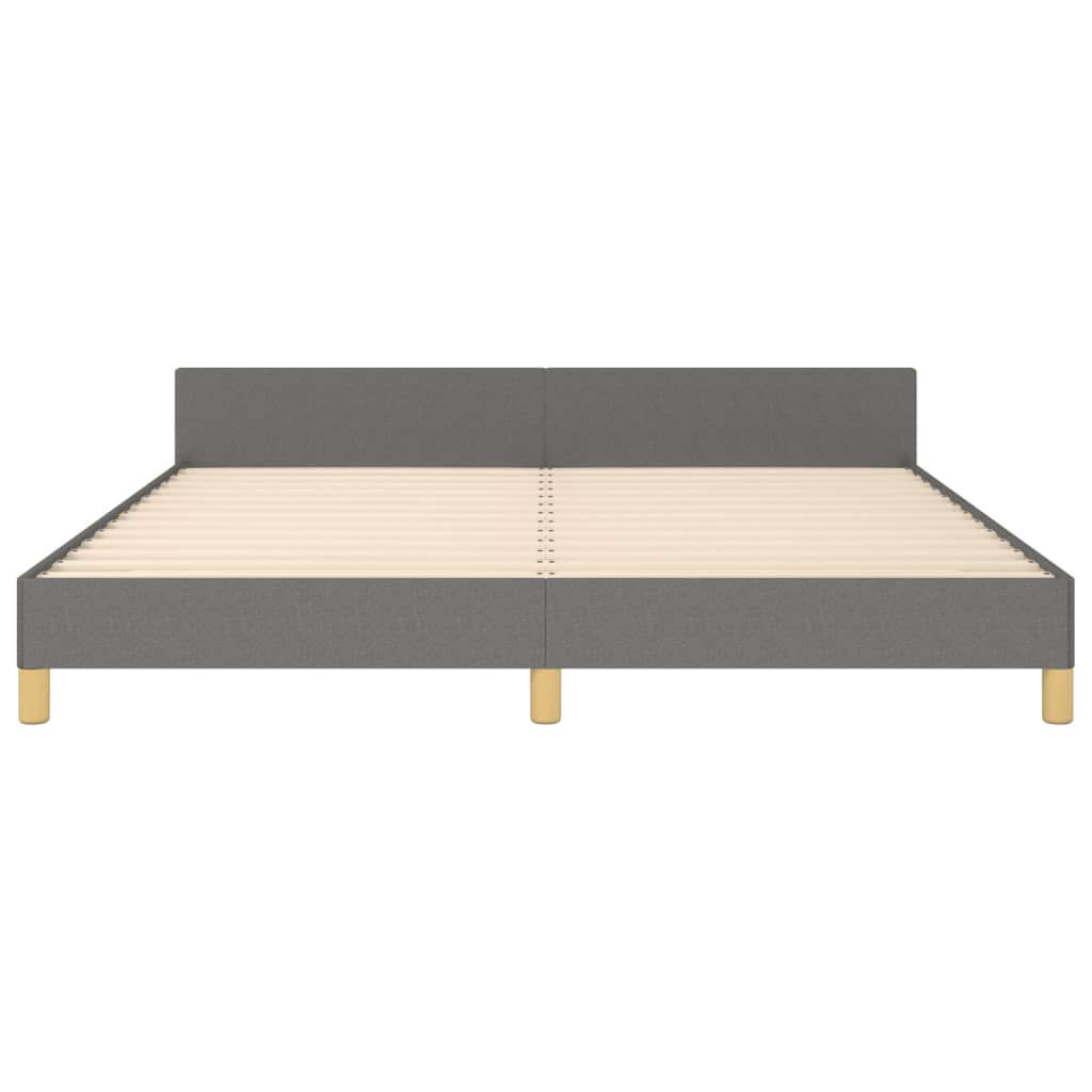 Cadre de lit sans matelas gris foncé 180x200 cm tissu - XIOS