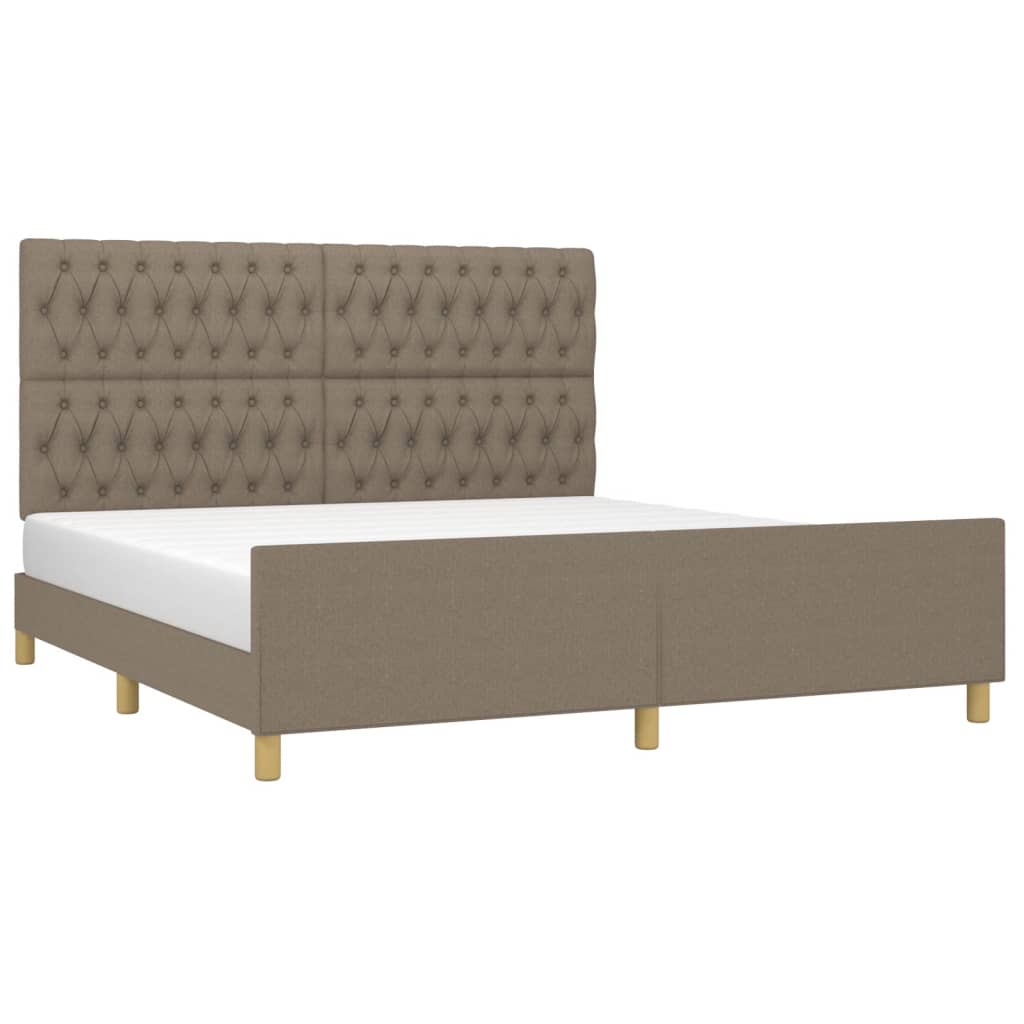 Cadre de lit sans matelas taupe 180x200 cm tissu - XIOS
