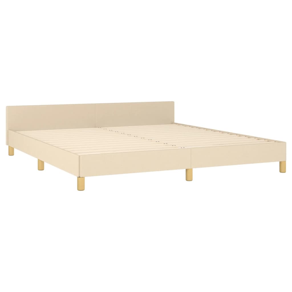 Cadre de lit sans matelas crème 180x200 cm tissu - XIOS