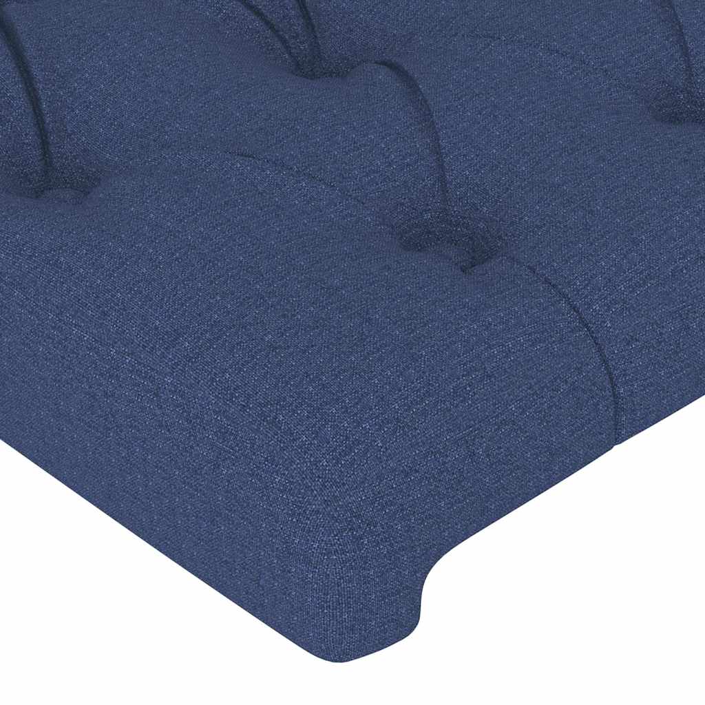 Cadre de lit sans matelas et tête de lit bleu 180x200 cm tissu