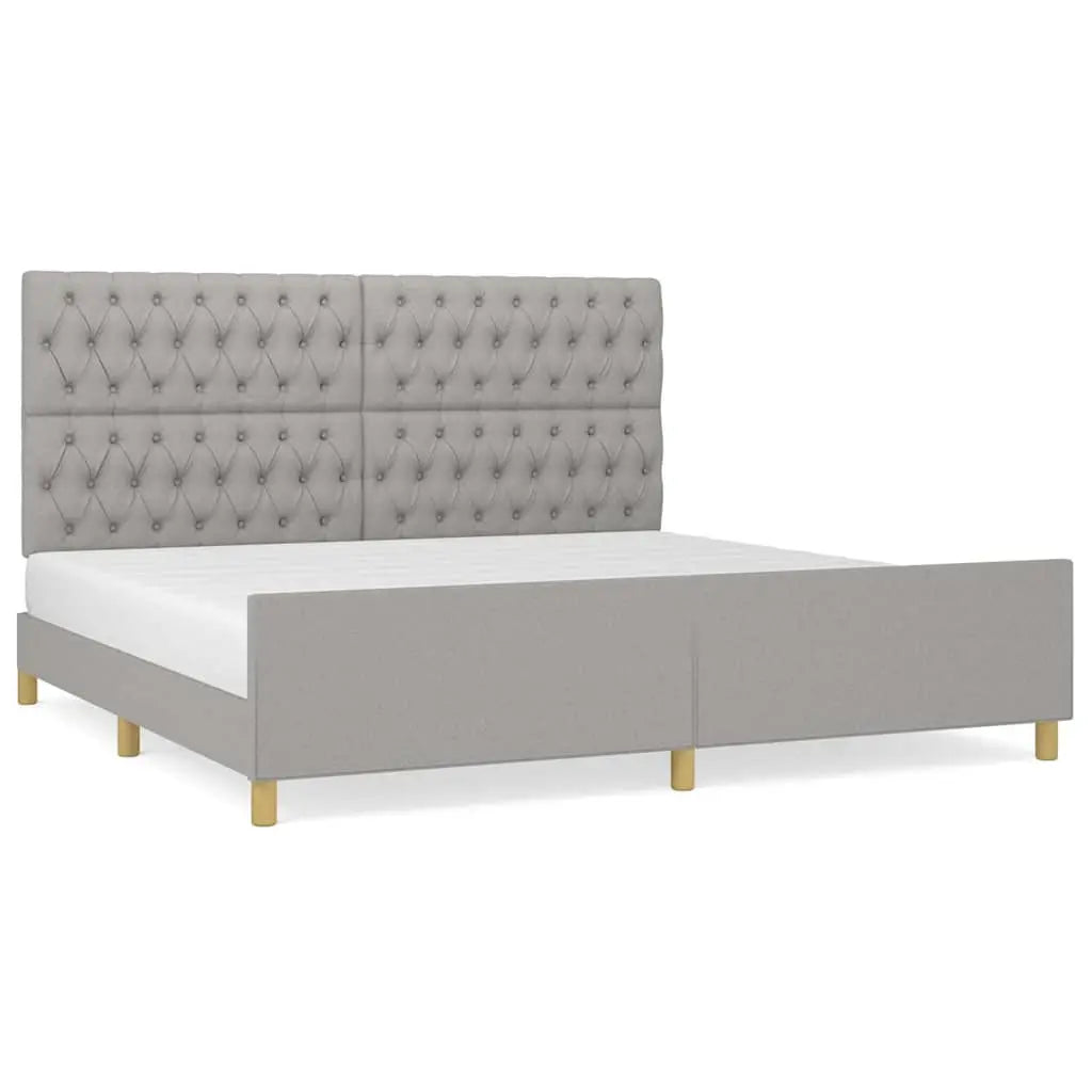 Cadre de lit sans matelas avec tête de lit gris clair tissu - XIOS