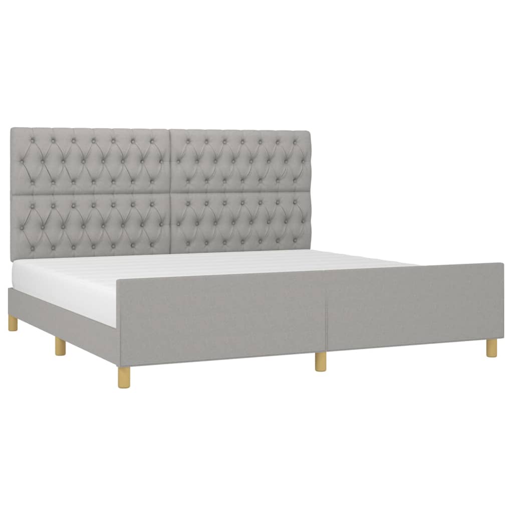 Cadre de lit sans matelas avec tête de lit gris clair tissu - XIOS