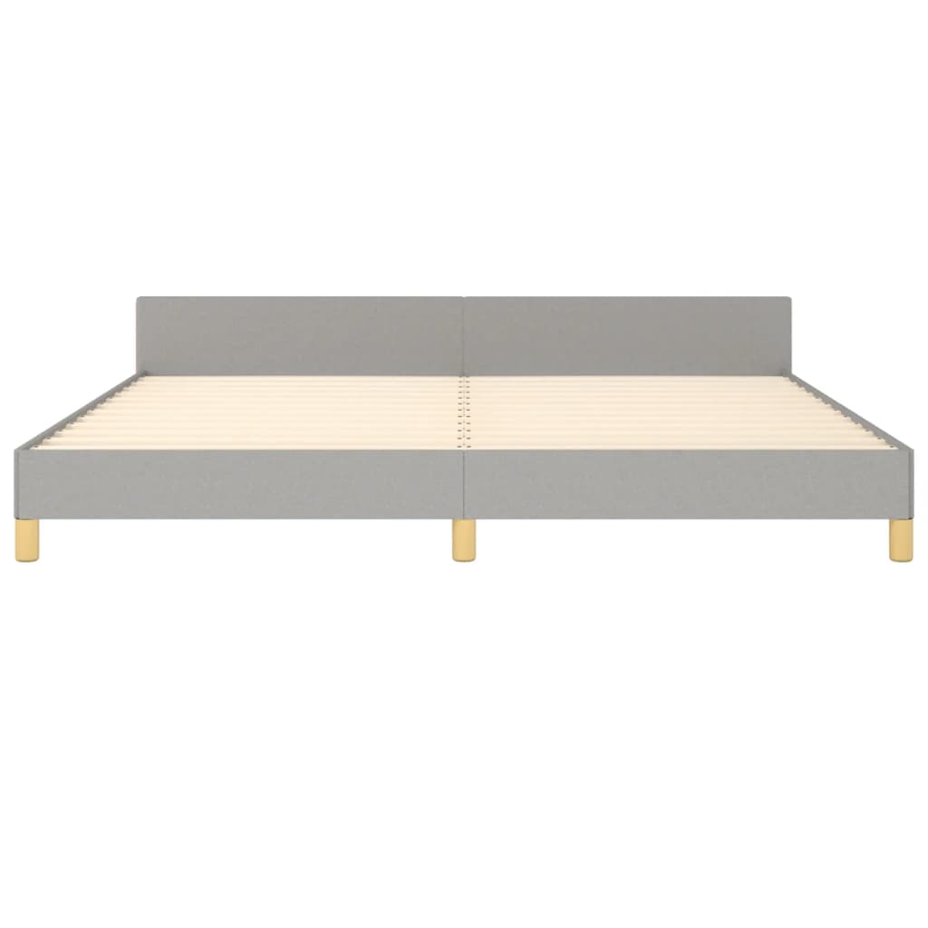 Cadre de lit sans matelas avec tête de lit gris clair tissu - XIOS