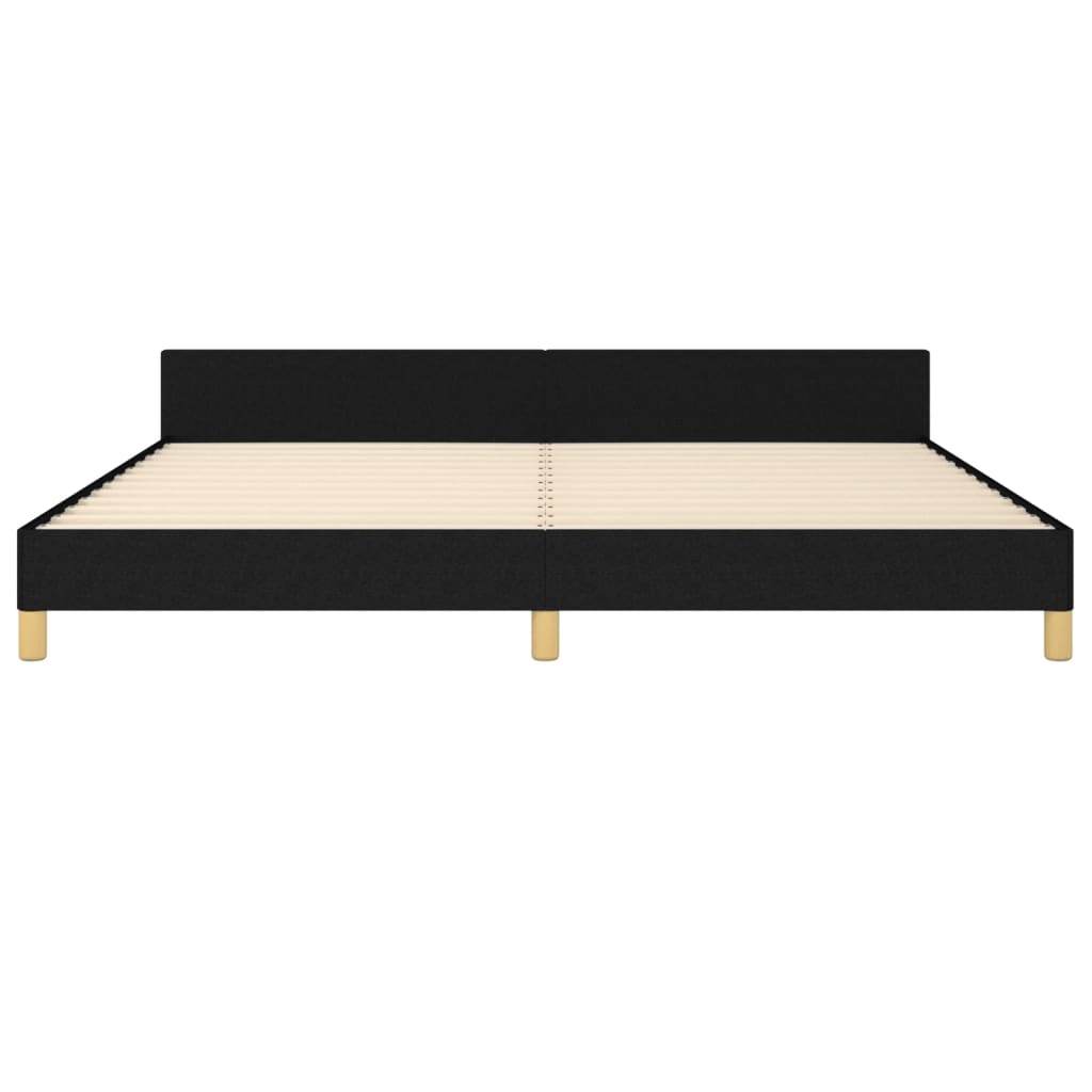 Cadre de lit sans matelas avec tête de lit noir 200x200cm tissu - XIOS
