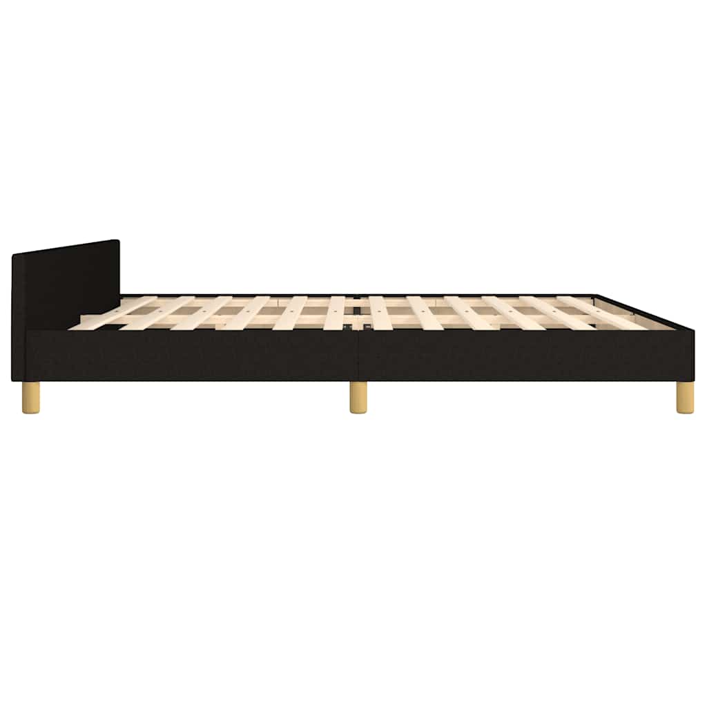 Cadre de lit sans matelas avec tête de lit noir 200x200cm tissu - XIOS