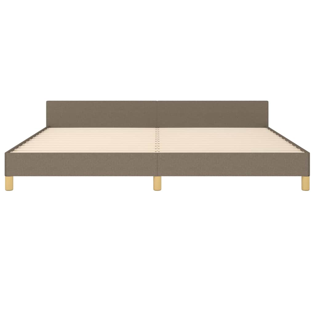 Cadre de lit sans matelas et tête de lit taupe 200x200 cm tissu
