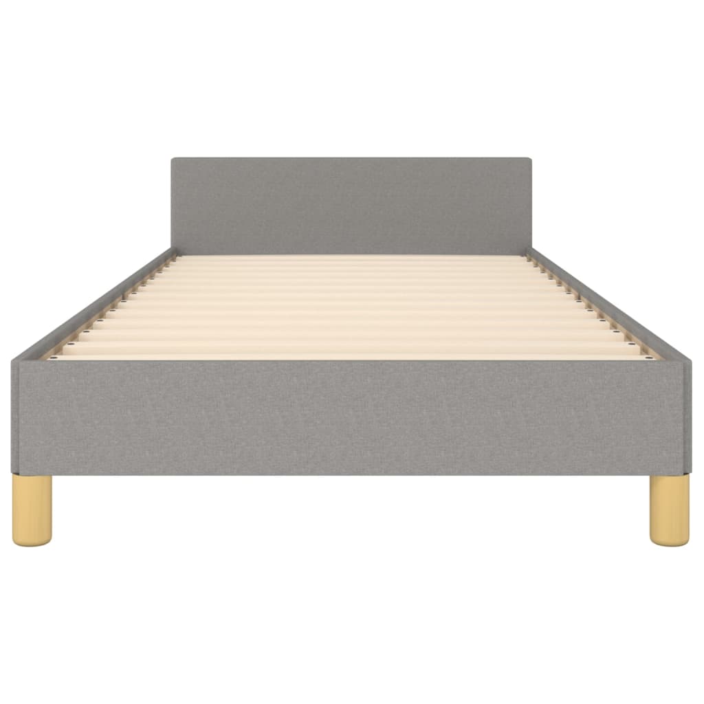 Cadre de lit sans matelas avec tête de lit gris clair 80x200cm - XIOS