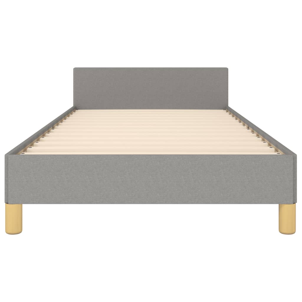 Cadre de lit sans matelas avec tête de lit gris clair 90x190cm - XIOS