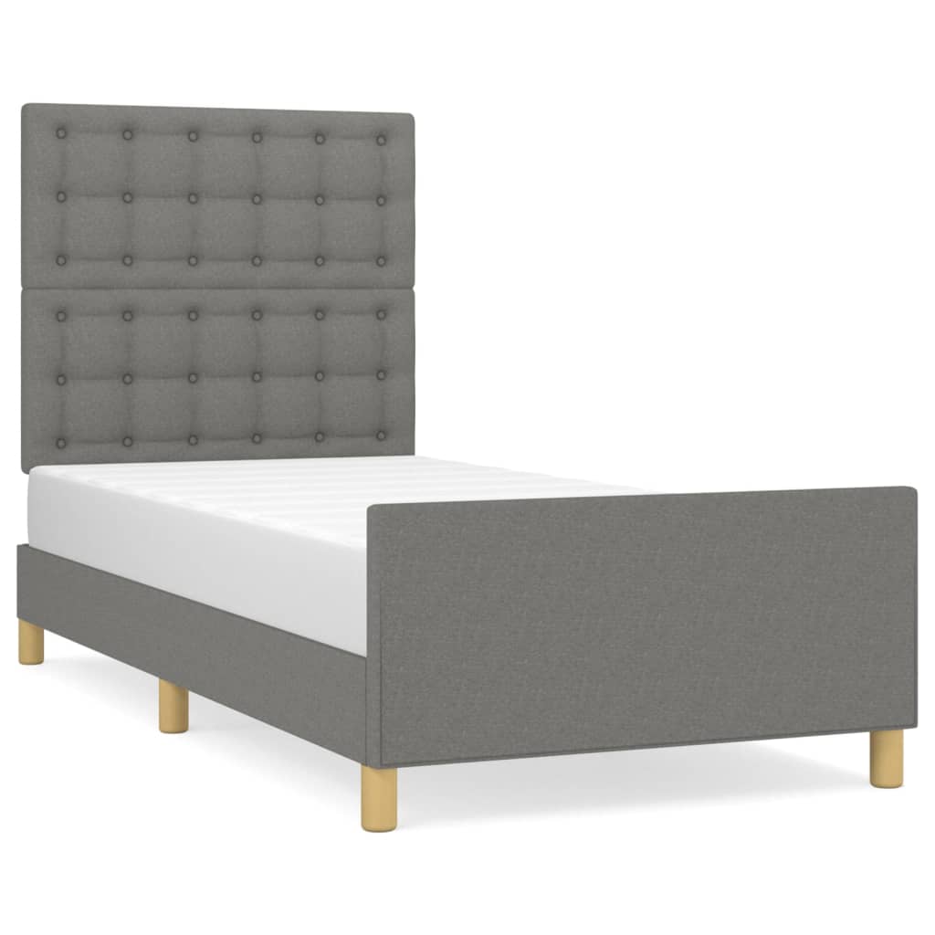 Cadre de lit sans matelas avec tête de lit 90x190cm tissu - XIOS