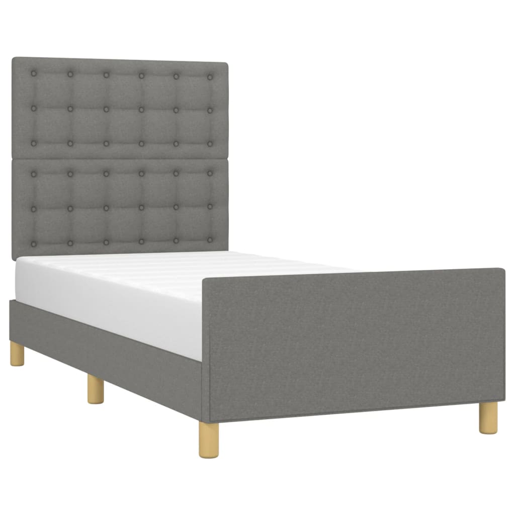 Cadre de lit sans matelas avec tête de lit 90x190cm tissu - XIOS