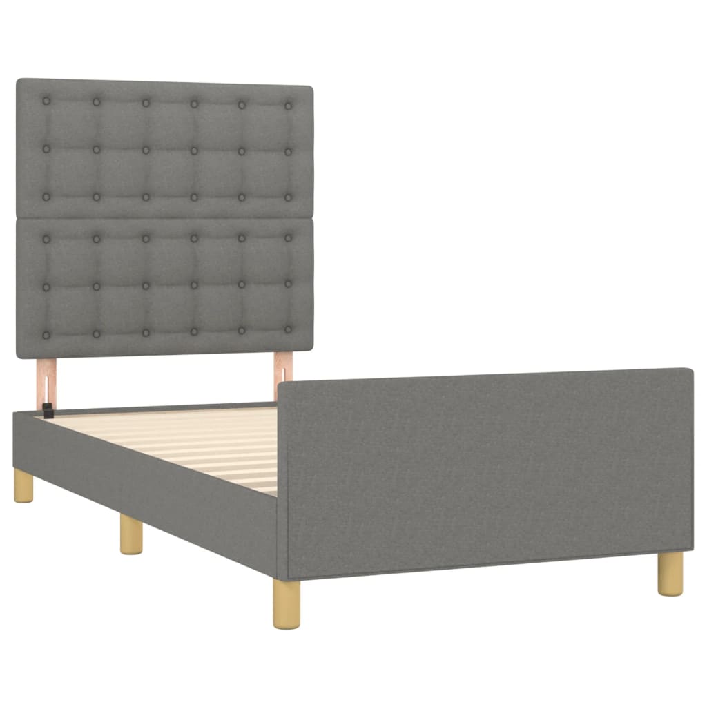 Cadre de lit sans matelas avec tête de lit 90x190cm tissu - XIOS