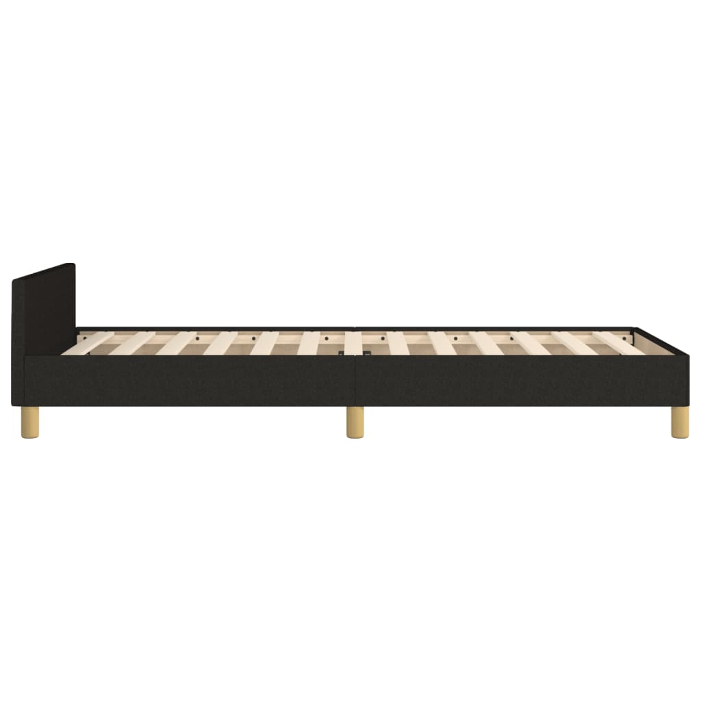 Cadre de lit sans matelas avec tête de lit noir 90x200 cm tissu - XIOS