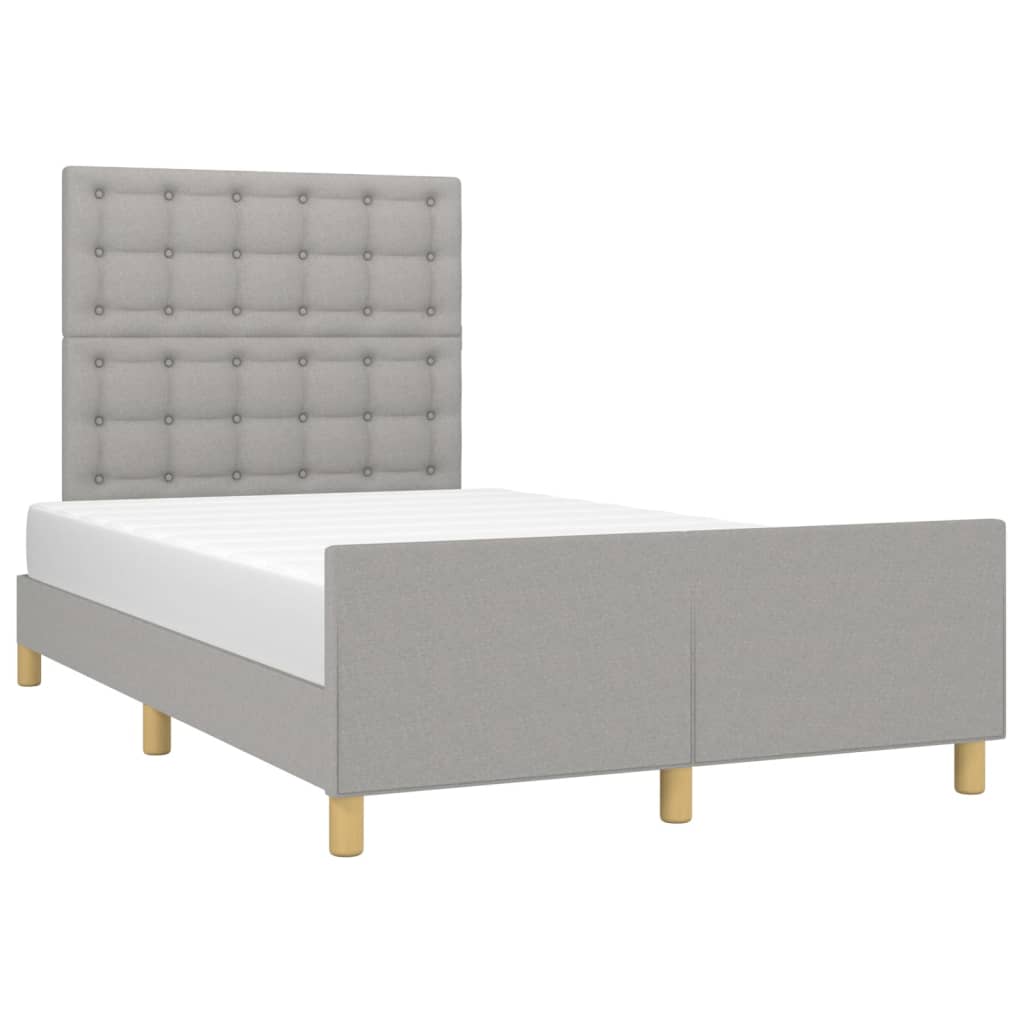 Cadre de lit sans matelas gris clair 120x200 cm tissu - XIOS