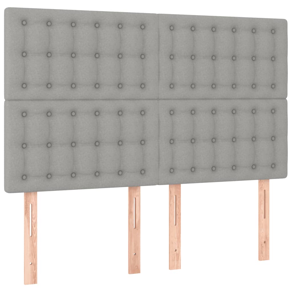 Cadre de lit sans matelas gris clair 140x190 cm tissu - XIOS