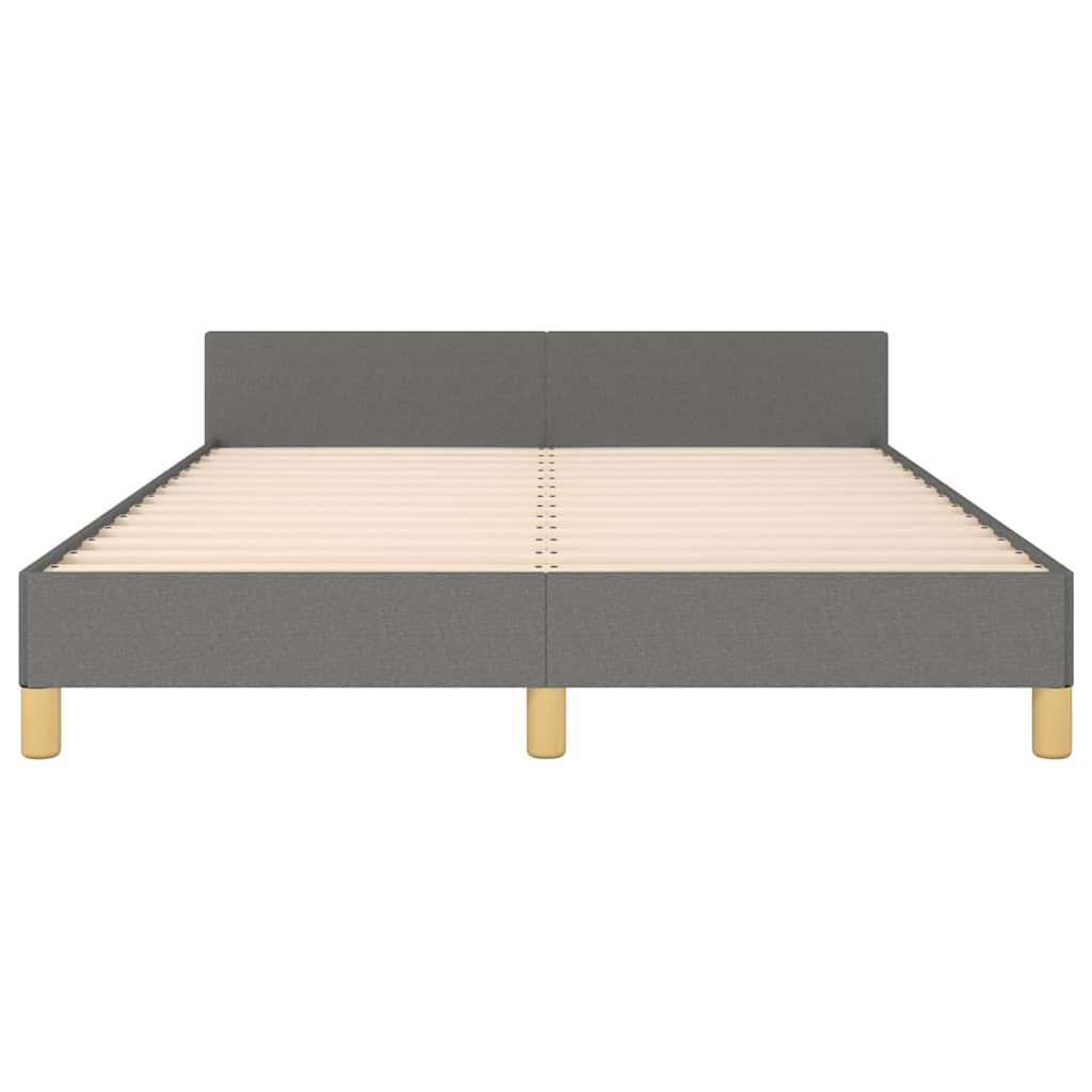 Cadre de lit sans matelas gris foncé 140x190 cm tissu - XIOS