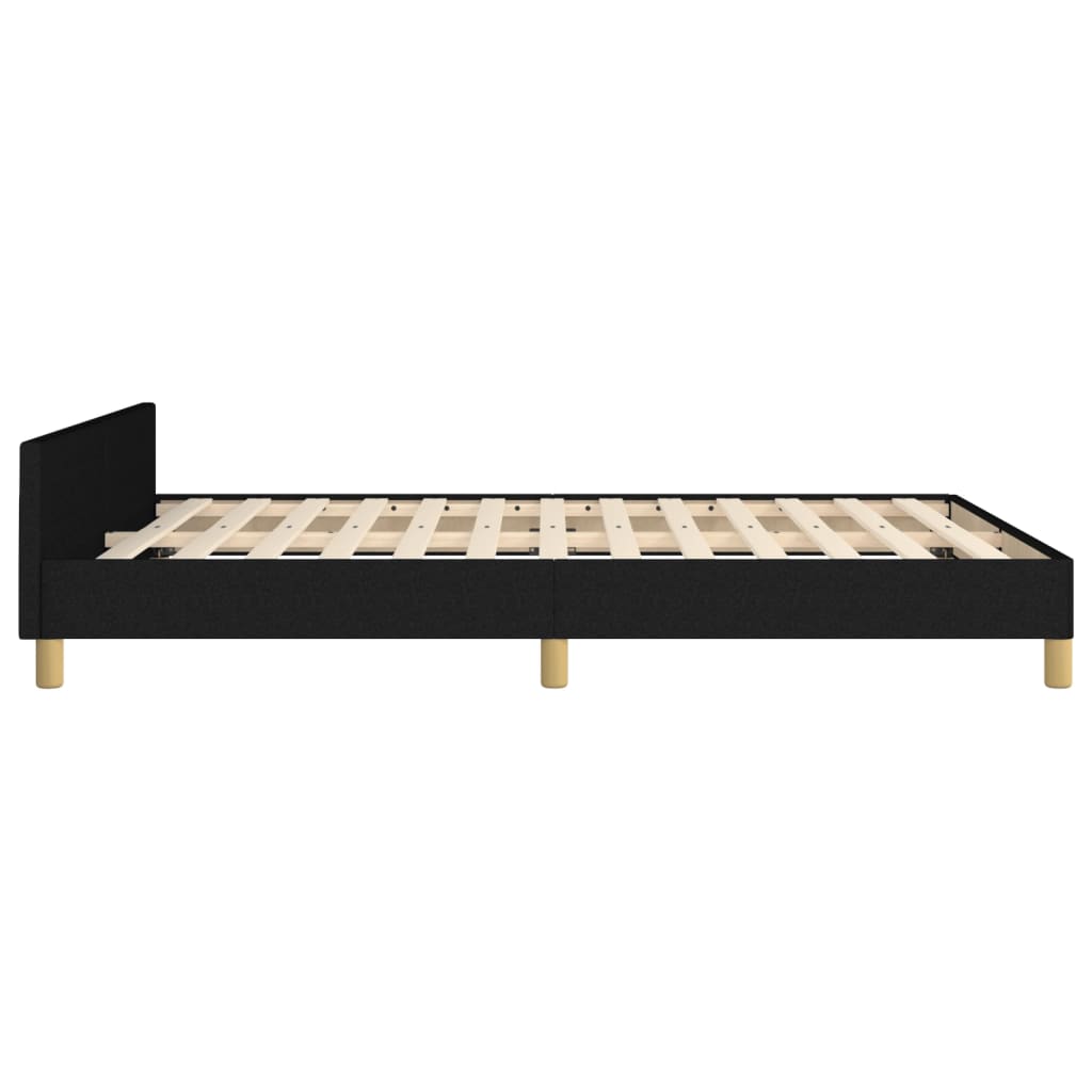 Cadre de lit sans matelas noir 140x190 cm tissu - XIOS