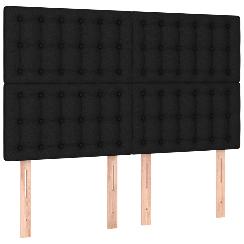 Cadre de lit sans matelas noir 140x190 cm tissu - XIOS