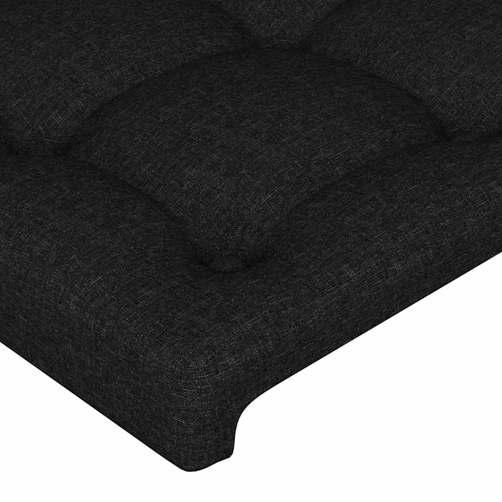 Cadre de lit sans matelas noir 140x190 cm tissu - XIOS