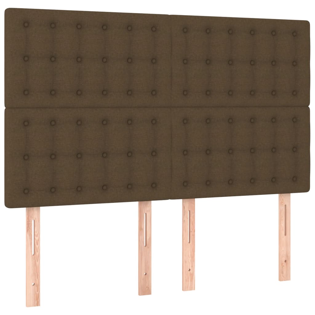 Cadre de lit sans matelas marron foncé 140x190 cm tissu - XIOS